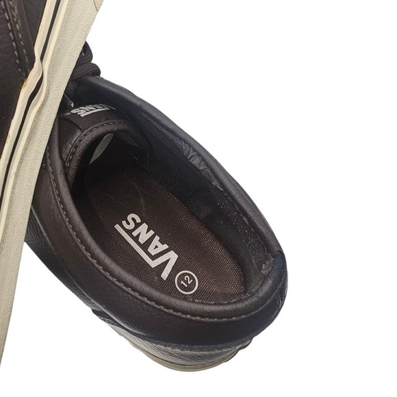 VANS Classic TC9R Chocolate Brown Leather Sneakers Mens 12 - Picture 9 of 10